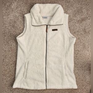 Columbia White Fleece Vest